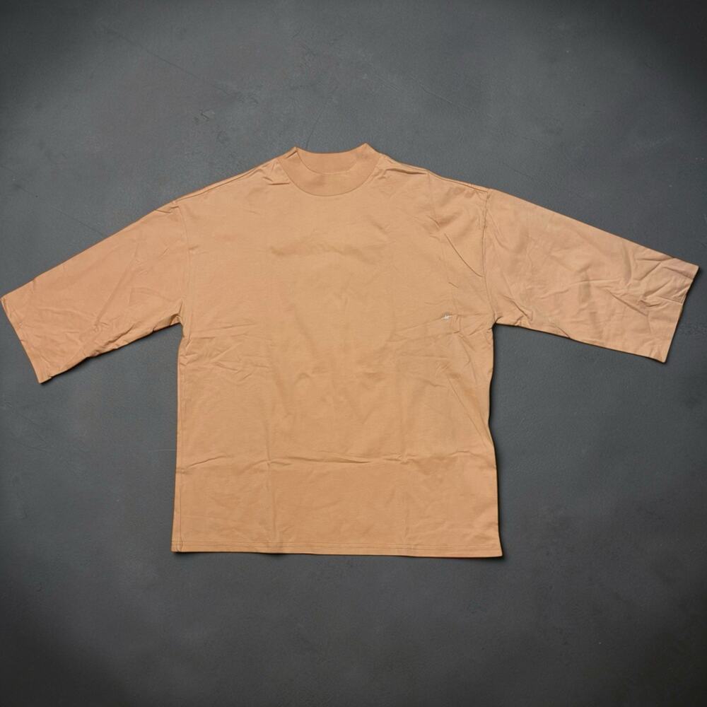 NWOT PACSUN T-Shirt Mens Rust Light Brown Boxy Fit Oversized 3/4 Sleeve Size M
